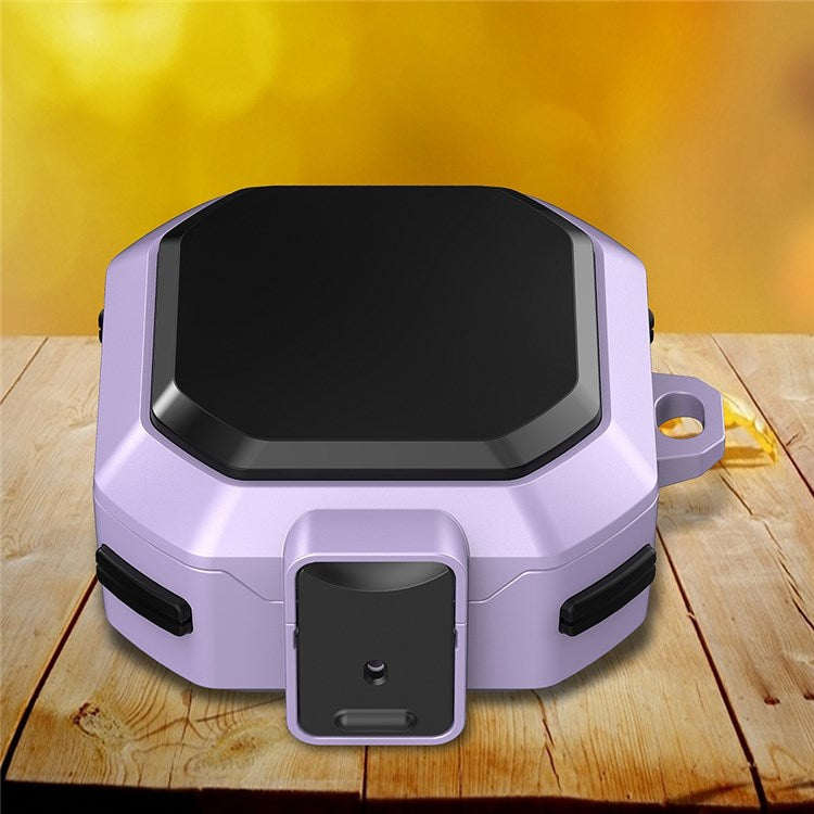 For Samsung Galaxy Buds2/Buds Live/Buds Pro Protective Case TPU + PC Earbuds Case Protector Shockproof Portable Earphone Charging Case Cover with Buckle/Closure - Purple