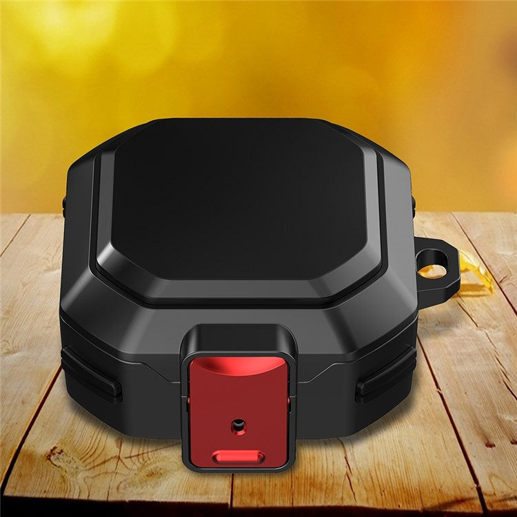 For Samsung Galaxy Buds2/Buds Live/Buds Pro Protective Case TPU + PC Earbuds Case Protector Shockproof Portable Earphone Charging Case Cover with Buckle/Closure - Black / Red