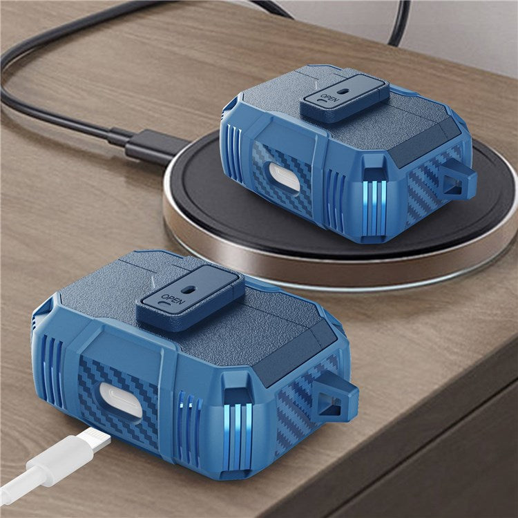 Earbuds Charging Case Cover for Apple AirPods Pro Headset Protector Soft TPU+PC Shockproof Case - Pink