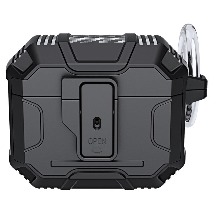 For Apple AirPods 3 Protective Case Soft TPU+PC Earbuds Charging Case Cover - Black