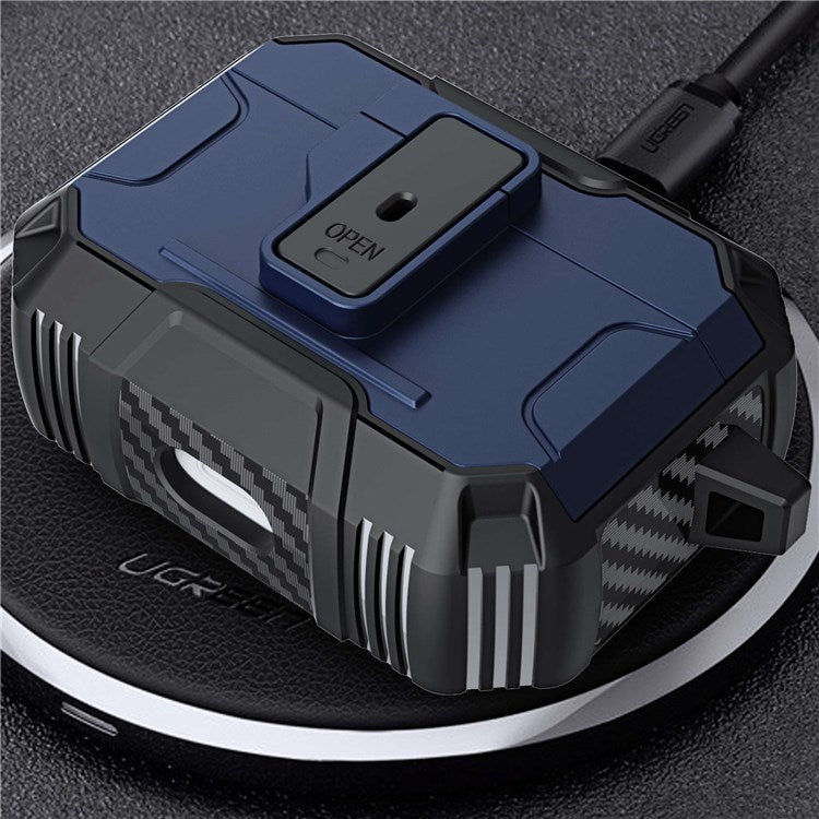 Earbuds Charging Case Protector for Apple AirPods Pro Headset Cover Soft TPU+PC Scratch Resistant Case - Black