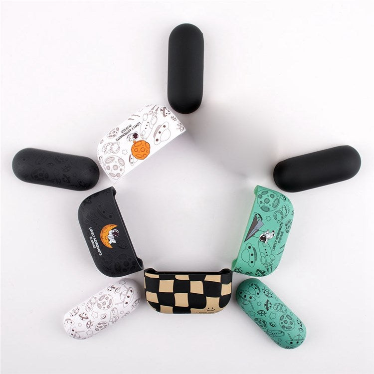 For Apple AirPods Pro Water Transfer Printing TPU Earphone Charging Case Anti-fall Protective Cover - Green Astronaut