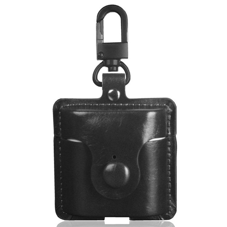 For Xiaomi Redmi Buds 3 Bluetooth Earphone Oil Texture PU Leather Protective Cover Anti-drop Sleeve - Black