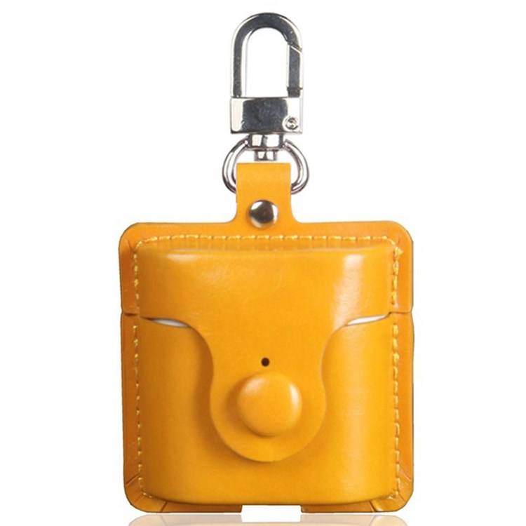 For Xiaomi Redmi Buds 3 Bluetooth Earphone Oil Texture PU Leather Protective Cover Anti-drop Sleeve - Orange