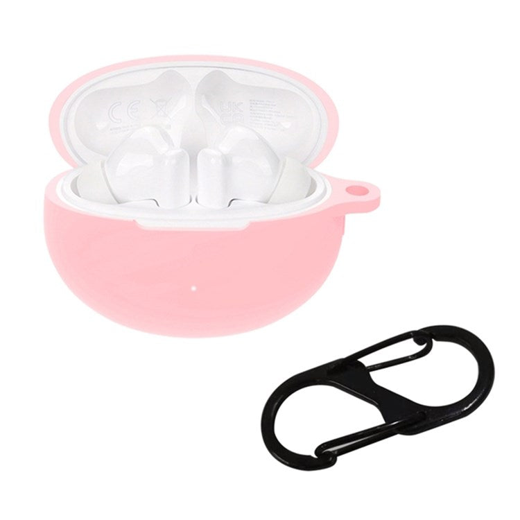 For Huawei FreeBuds 5i Bluetooth Earphone Silicone Case Anti-drop Anti-scratch Protective Cover with Anti-lost Buckle - Pink