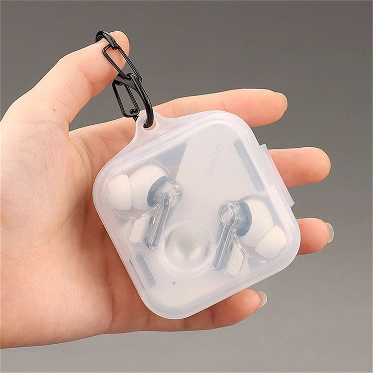 For Nothing Ear (1) Bluetooth Earphone Transparent Silicone Case Anti-scratch Protective Cover with Anti-lost Buckle