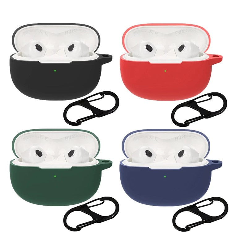 For Xiaomi Buds 3T Pro Bluetooth Earphone Soft Silicone Case Drop-proof Protective Cover with Anti-lost Buckle - White