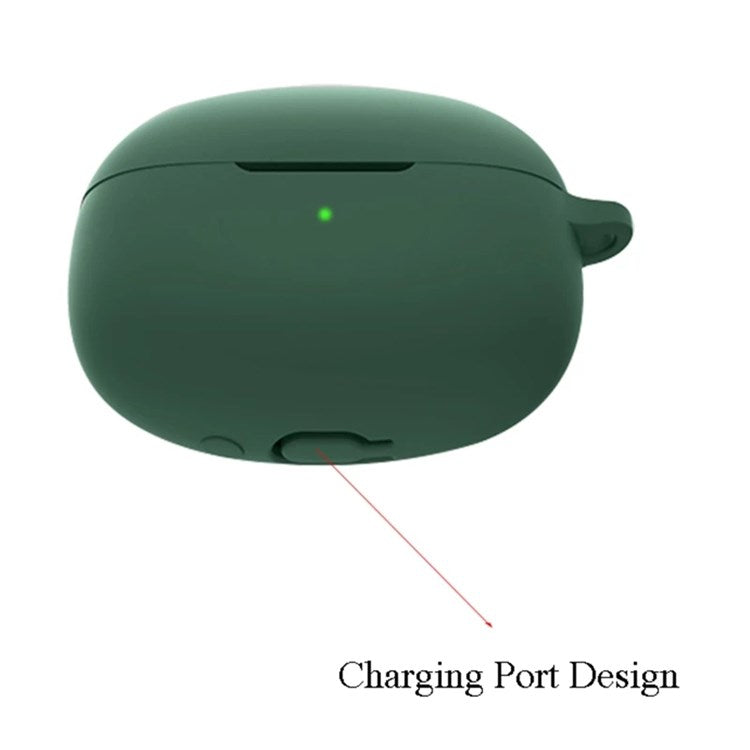 For Xiaomi Buds 3T Pro Bluetooth Earphone Soft Silicone Case Drop-proof Protective Cover with Anti-lost Buckle - Red