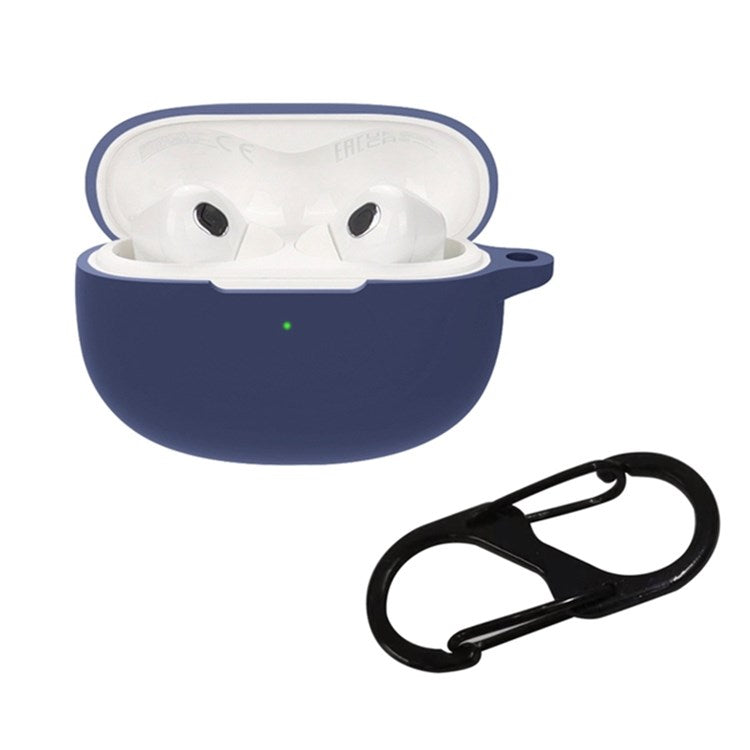 For Xiaomi Buds 3T Pro Bluetooth Earphone Soft Silicone Case Drop-proof Protective Cover with Anti-lost Buckle - Dark Blue