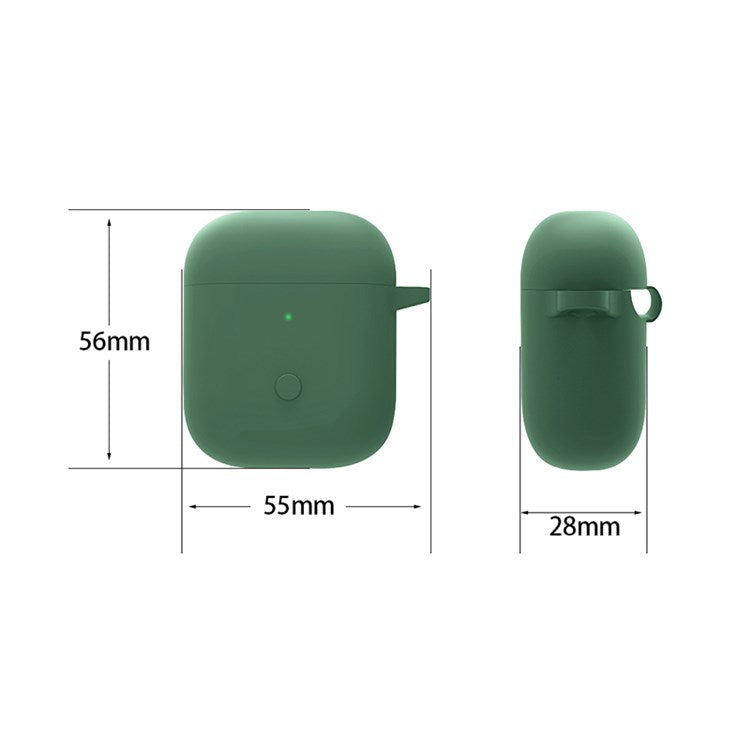 For Realme Buds Air Neo TWS Headset Silicone Case Bluetooth Earbuds Protective Cover with Anti-Lost Buckle - Red