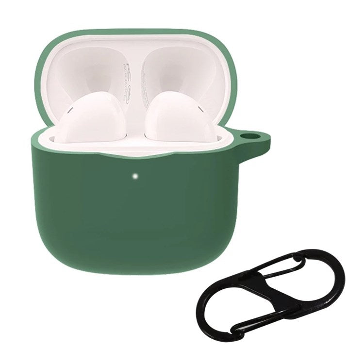 Anti-wear Silicone Case for Baseus Bowie E3 Anti-scratch Earphone Protective Cover with Hook - Blackish Green