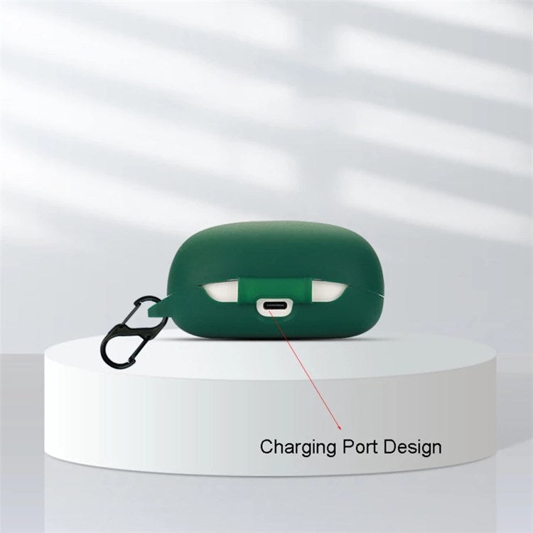 For Earsopen SS900 Bluetooth Earphones Silicone Case, Anti-scratch Earbuds Protective Cover with Anti-loss Buckle - Blackish Green