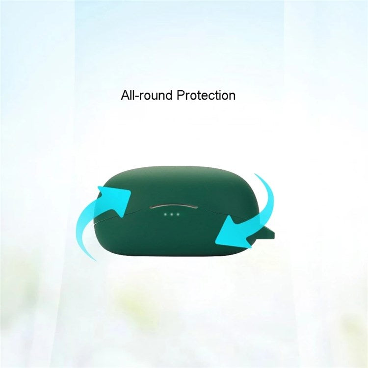 For Earsopen SS900 Bluetooth Earphones Silicone Case, Anti-scratch Earbuds Protective Cover with Anti-loss Buckle - Blackish Green