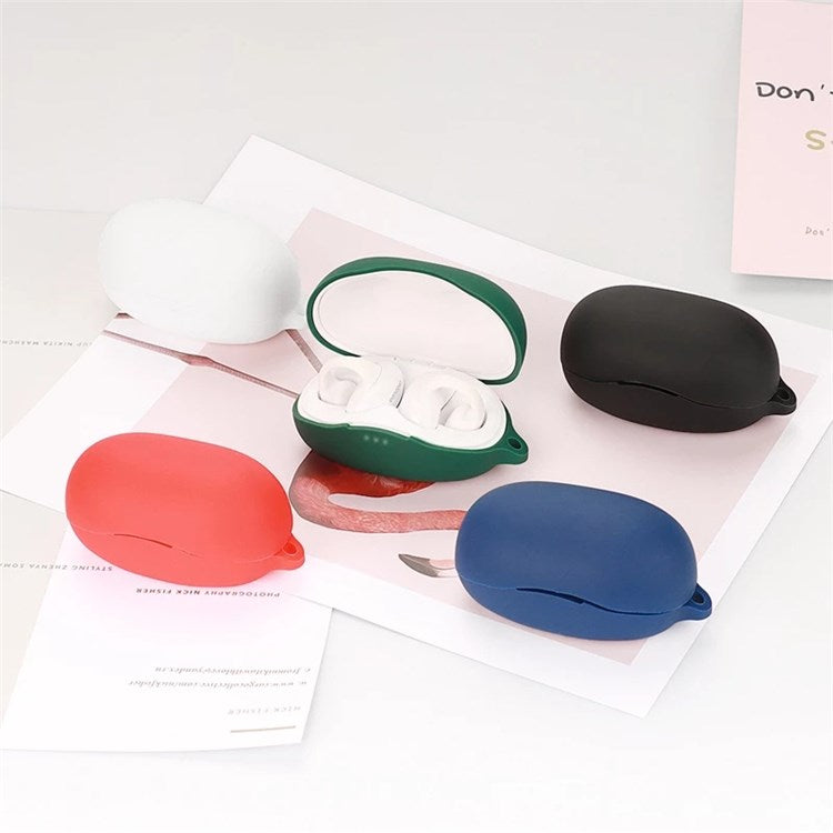For Earsopen SS900 Bluetooth Earphones Silicone Case, Anti-scratch Earbuds Protective Cover with Anti-loss Buckle - Blackish Green