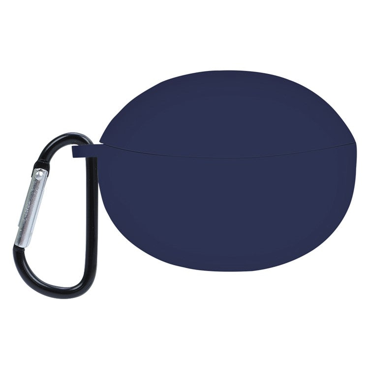 For OPPO Enco Air2 Pro Anti-scratch Silicone Cover TWS Earphone Protective Sleeve Case with Anti-lost Buckle - Midnight Blue