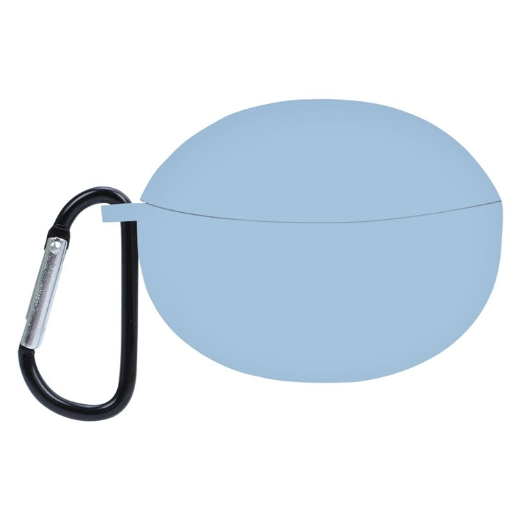 For OPPO Enco Air2 Pro Anti-scratch Silicone Cover TWS Earphone Protective Sleeve Case with Anti-lost Buckle - Sky Blue