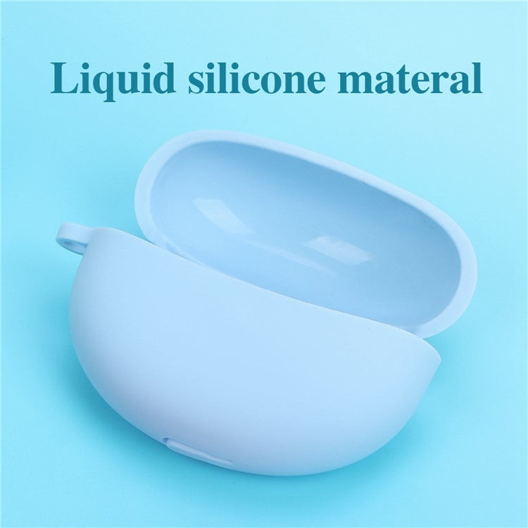 For OPPO Enco Air2 Pro Anti-scratch Silicone Cover TWS Earphone Protective Sleeve Case with Anti-lost Buckle - Sky Blue