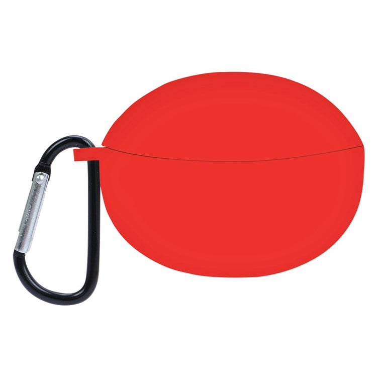 For OPPO Enco Air2 Pro Anti-scratch Silicone Cover TWS Earphone Protective Sleeve Case with Anti-lost Buckle - Red