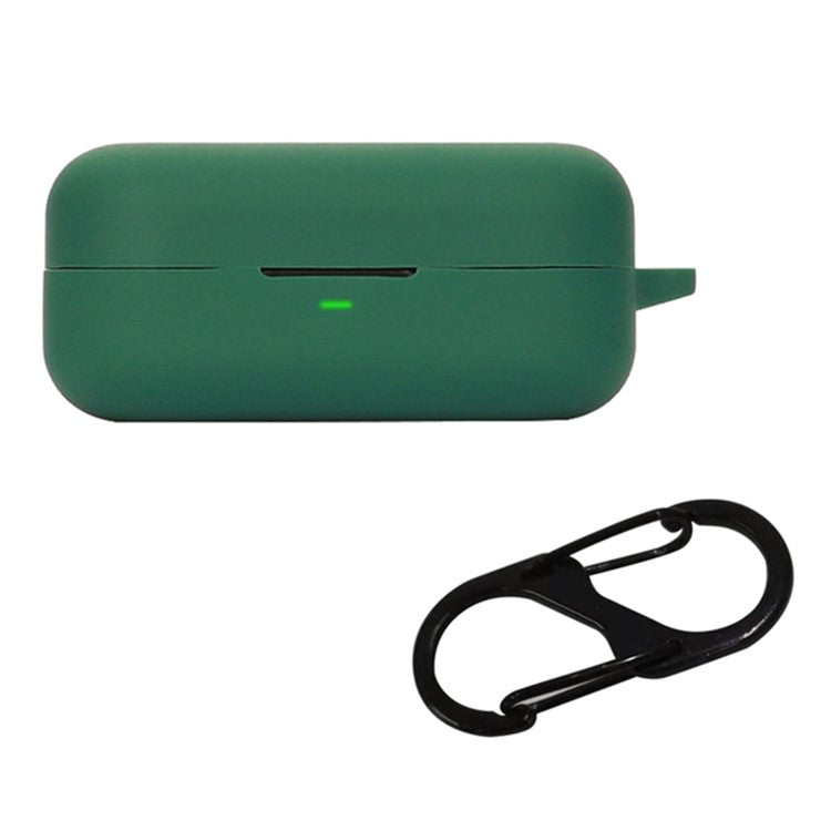 For B&O Beoplay EX Bluetooth Earphone Anti-drop Silicone Cover Protective Case with Anti-lost Buckle - Blackish Green