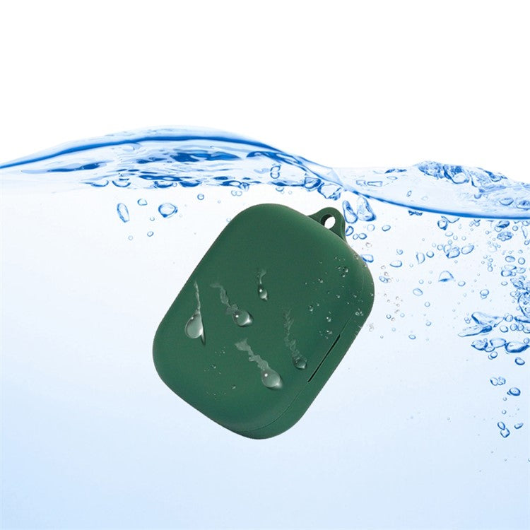 For B&O Beoplay EX Bluetooth Earphone Anti-drop Silicone Cover Protective Case with Anti-lost Buckle - Blackish Green