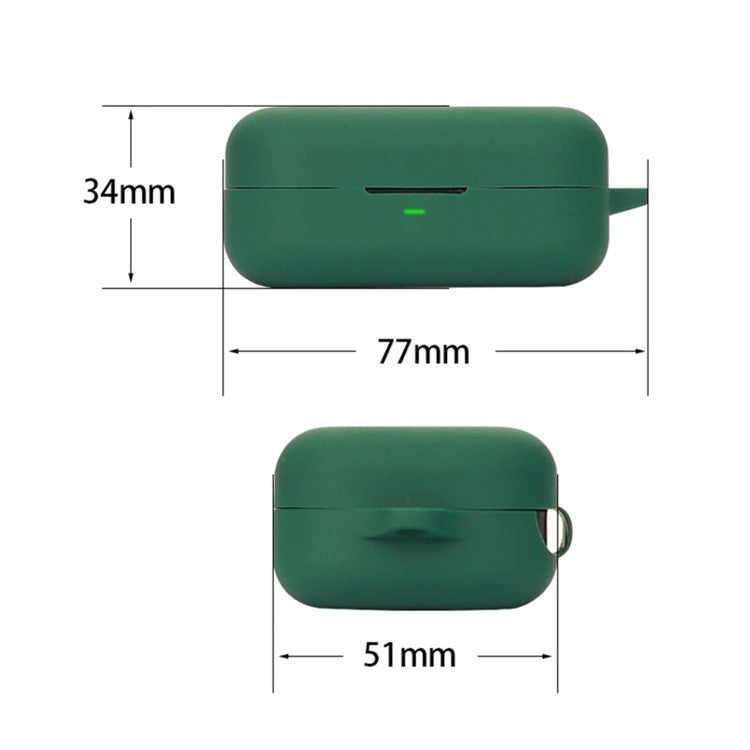 For B&O Beoplay EX Bluetooth Earphone Anti-drop Silicone Cover Protective Case with Anti-lost Buckle - Blackish Green