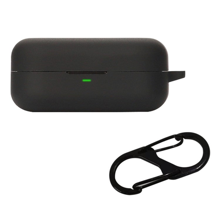 For B&O Beoplay EX Bluetooth Earphone Anti-drop Silicone Cover Protective Case with Anti-lost Buckle - Black