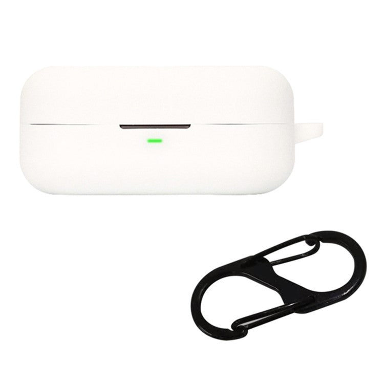 For B&O Beoplay EX Bluetooth Earphone Anti-drop Silicone Cover Protective Case with Anti-lost Buckle - White