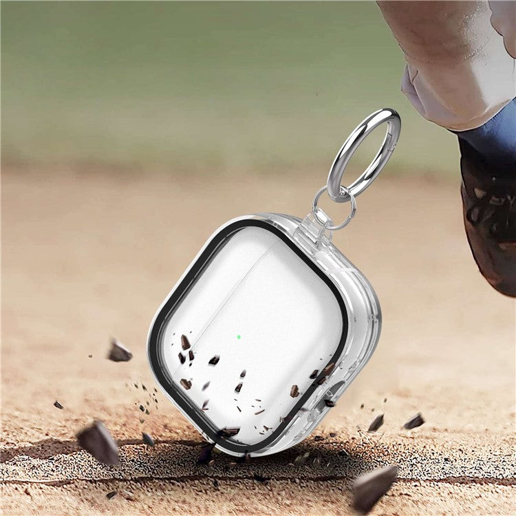 For Apple AirPods 3 Stylish Transparent Dual-color Design PC+TPU Bluetooth Earphone Case Anti-fall Charging Box - Black