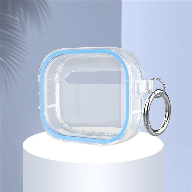 For Apple AirPods 3 Stylish Transparent Dual-color Design PC+TPU Bluetooth Earphone Case Anti-fall Charging Box - Blue