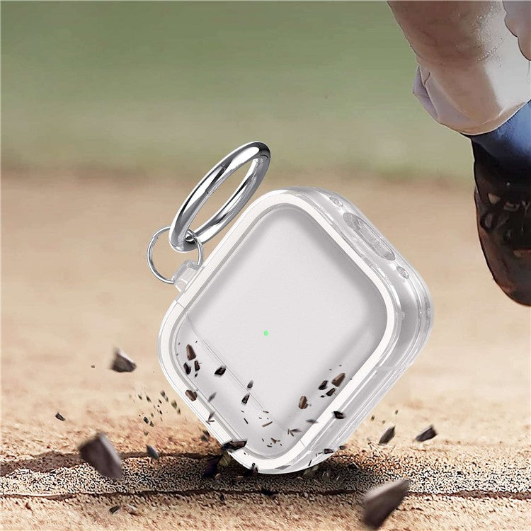 For Apple AirPods with Charging Case (2016) / (2019) / AirPods with Wireless Charging Case (2019) PC+TPU Transparent Dual-color Design Bluetooth Earphone Case Anti-drop Charging Box - White