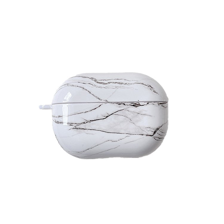 For Xiaomi Redmi Buds 4 Pro Earphone Case Hard PC Stylish Marble Pattern Water Transfer Printing Charging Box Protective Cover - White Marble