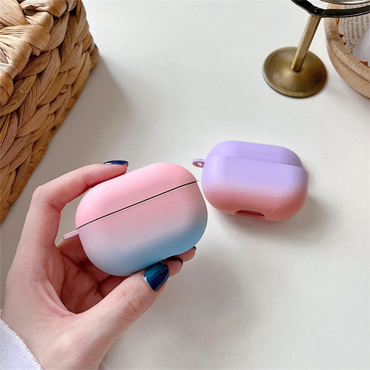 For Xiaomi Redmi Buds 4 Pro Fashionable Gradient Hard PC Anti-wear Matte Bluetooth Earphone Case Charging Box - Pink / Blue