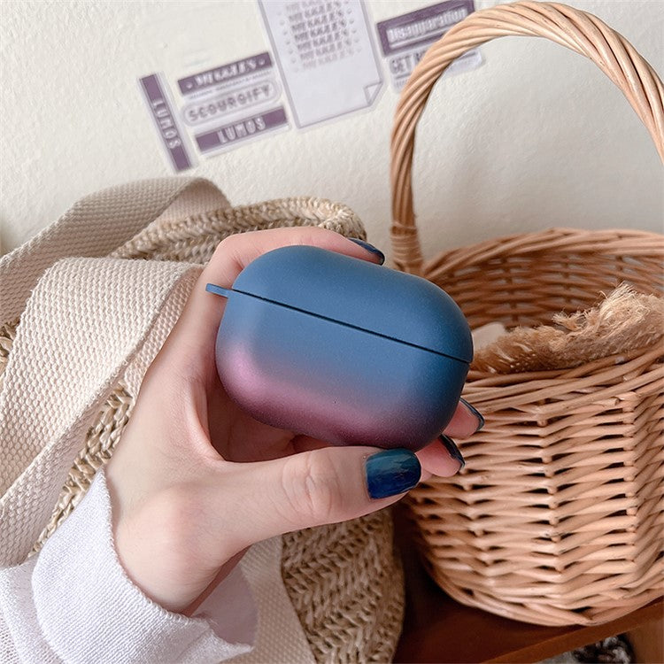 For Xiaomi Redmi Buds 4 Pro Fashionable Gradient Hard PC Anti-wear Matte Bluetooth Earphone Case Charging Box - Blue / Purple