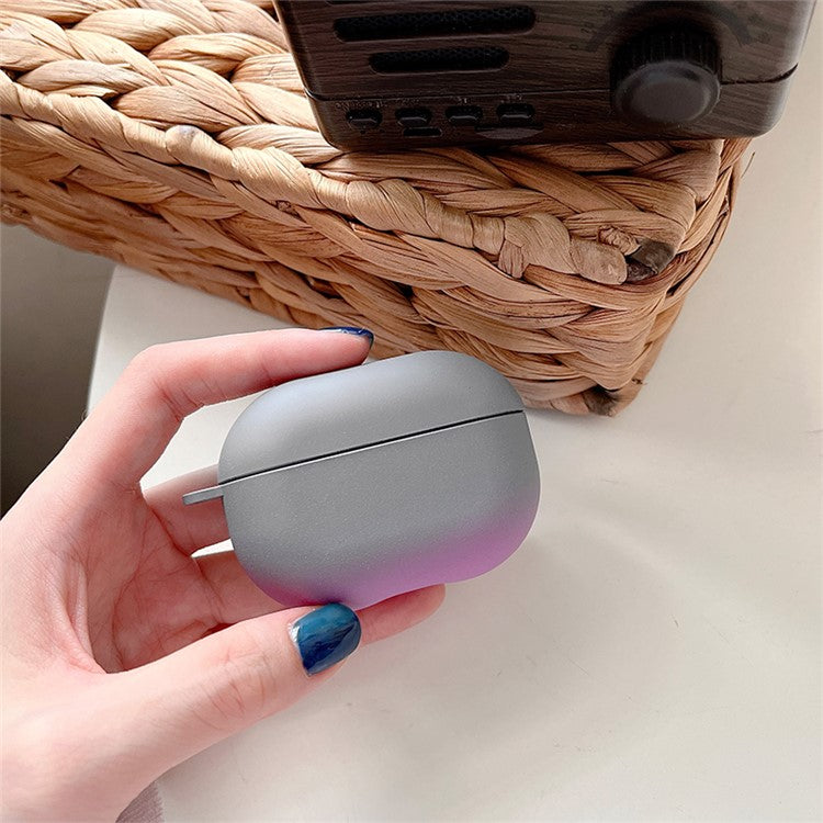 For Xiaomi Redmi Buds 4 Pro Fashionable Gradient Hard PC Anti-wear Matte Bluetooth Earphone Case Charging Box - Grey / Purple