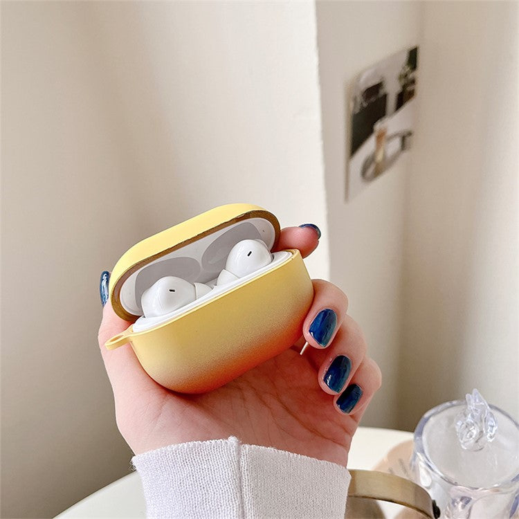 For Xiaomi Redmi Buds 4 Pro Fashionable Gradient Hard PC Anti-wear Matte Bluetooth Earphone Case Charging Box - Yellow / Orange