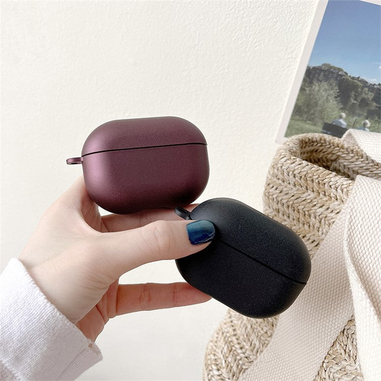 For Xiaomi Redmi Buds 4 Pro Matte Anti-fingerprint Hard PC Bluetooth Earphone Case Anti-drop Wear-resistant Charging Box - Wine Red