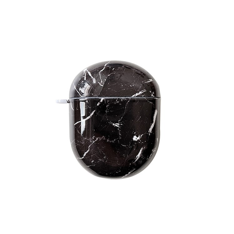 For Xiaomi Redmi Buds 4 Hard PC Marble Pattern Water Transfer Printing Earphone Charging Case Anti-drop Protective Cover - Black Marble