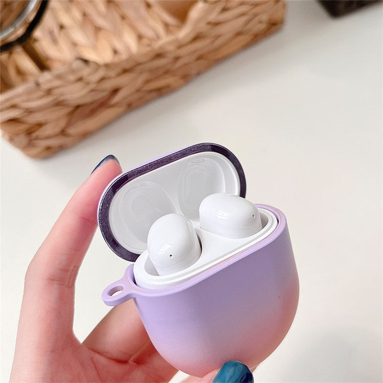 For Xiaomi Redmi Buds 4 Stylish Gradient Hard PC Anti-drop Matte Bluetooth Earphone Case Charging Box - Purple / Orange