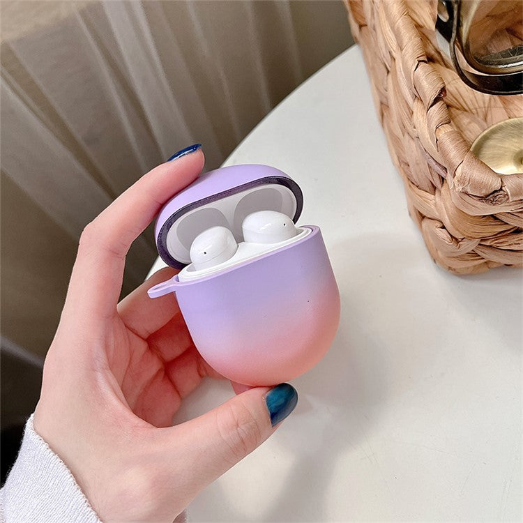 For Xiaomi Redmi Buds 4 Stylish Gradient Hard PC Anti-drop Matte Bluetooth Earphone Case Charging Box - Purple / Orange