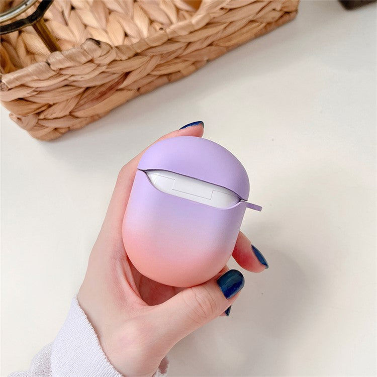 For Xiaomi Redmi Buds 4 Stylish Gradient Hard PC Anti-drop Matte Bluetooth Earphone Case Charging Box - Purple / Orange