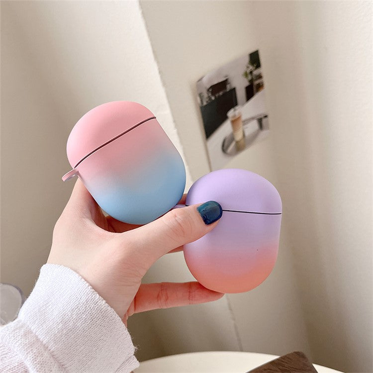 For Xiaomi Redmi Buds 4 Stylish Gradient Hard PC Anti-drop Matte Bluetooth Earphone Case Charging Box - Pink / Blue