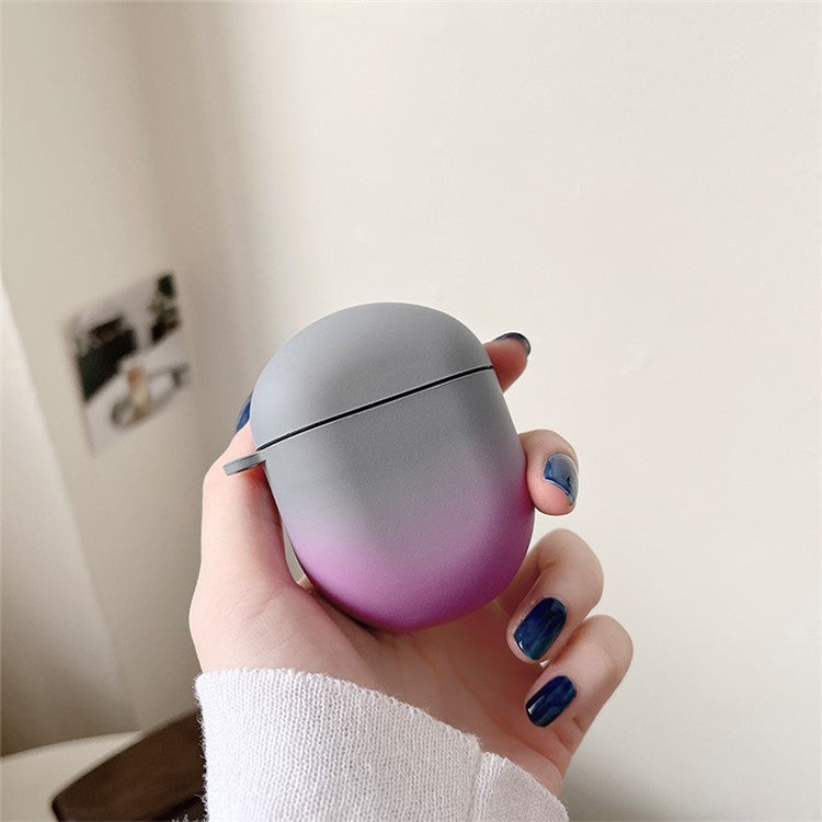 For Xiaomi Redmi Buds 4 Stylish Gradient Hard PC Anti-drop Matte Bluetooth Earphone Case Charging Box - Grey / Purple