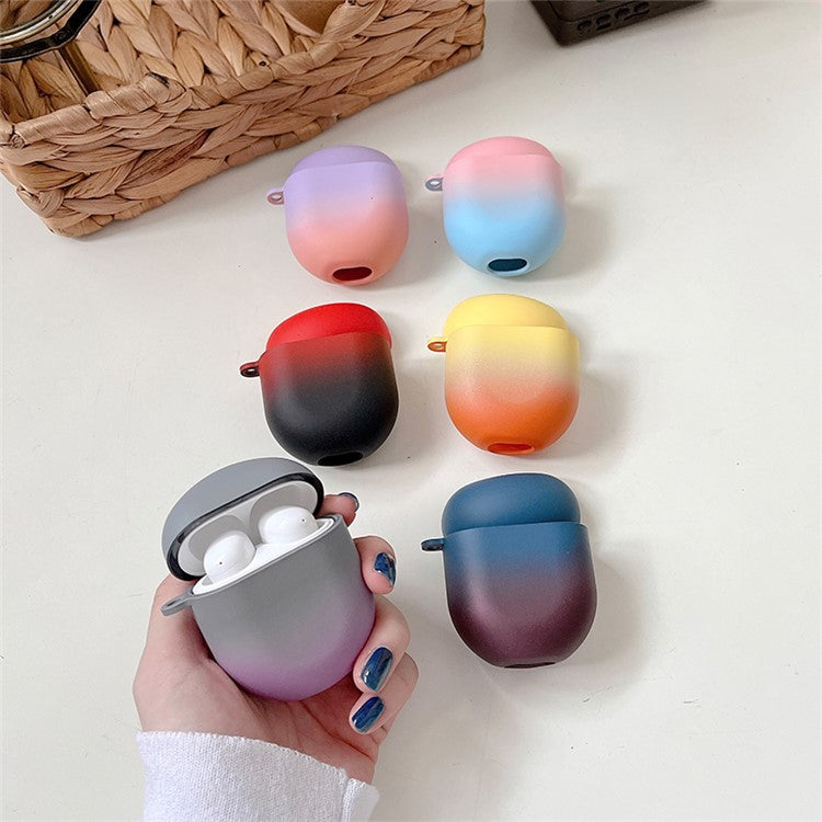 For Xiaomi Redmi Buds 4 Stylish Gradient Hard PC Anti-drop Matte Bluetooth Earphone Case Charging Box - Grey / Purple