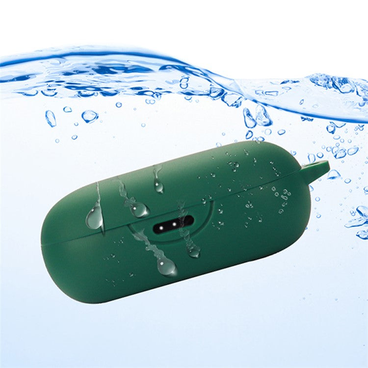 For Anker Soundcore Sport X10 Wireless Sport Earphone Silicone Case Anti-drop Protective Cover with Anti-lost Buckle - Dark Blue