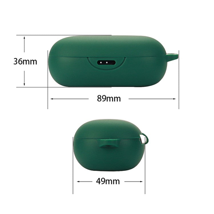 For Anker Soundcore Sport X10 Wireless Sport Earphone Silicone Case Anti-drop Protective Cover with Anti-lost Buckle - Blackish Green