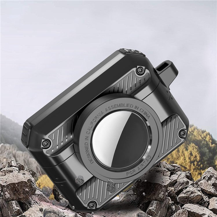 2 in 1 Protective Case for AirPods 3+AirTag Auto Spring Opening Bluetooth Earbuds Cover with Anti-Lost Hook - Yellow