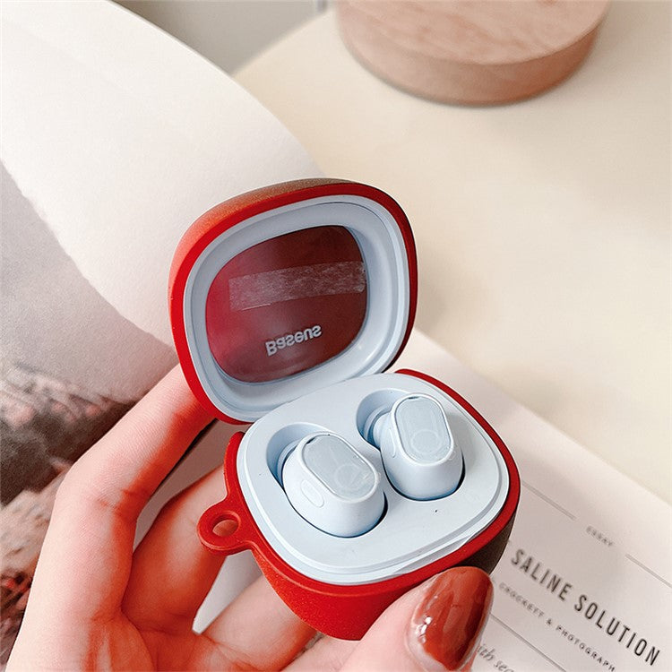 Gradient Matte Case for Baseus WM02 Bluetooth Headset Earbuds Protector Anti-fall Hard PC Shell - Purple  /  Orange