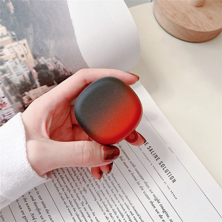 Gradient Matte Case for Baseus WM02 Bluetooth Headset Earbuds Protector Anti-fall Hard PC Shell - Red  /  Black