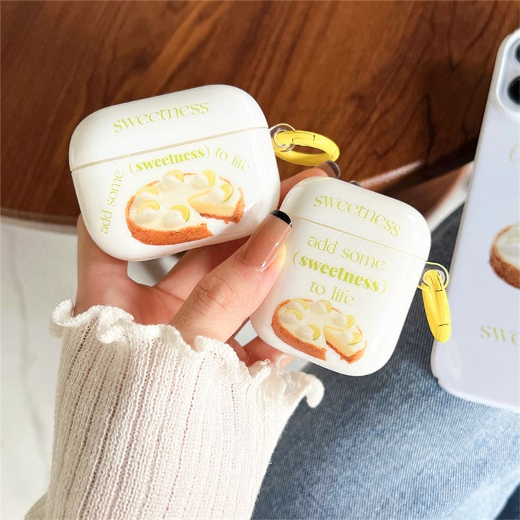 For Apple AirPods with Charging Case (2016) / (2019) / AirPods with Wireless Charging Case (2019) Anti-Fall Cover Fruit Cake IMD + TPU Earbuds Case with Buckle
