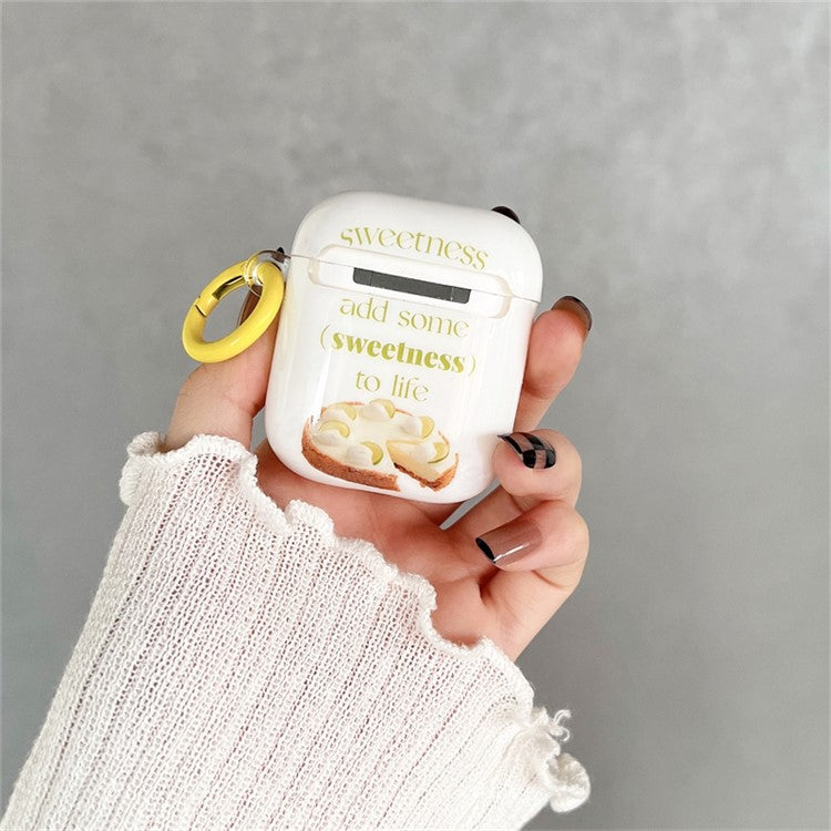 For Apple AirPods with Charging Case (2016) / (2019) / AirPods with Wireless Charging Case (2019) Anti-Fall Cover Fruit Cake IMD + TPU Earbuds Case with Buckle